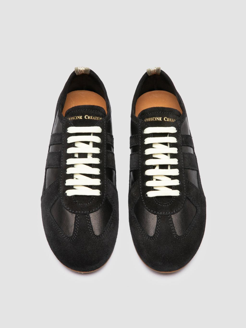 SUBSIDE 102 - Sneaker Basse in Pelle e Pelle Scamosciata Nera - image 2,side view