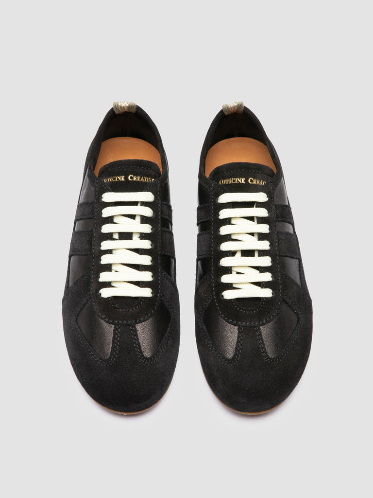 SUBSIDE 102 - Black Leather and Suede Low-Top Sneakers