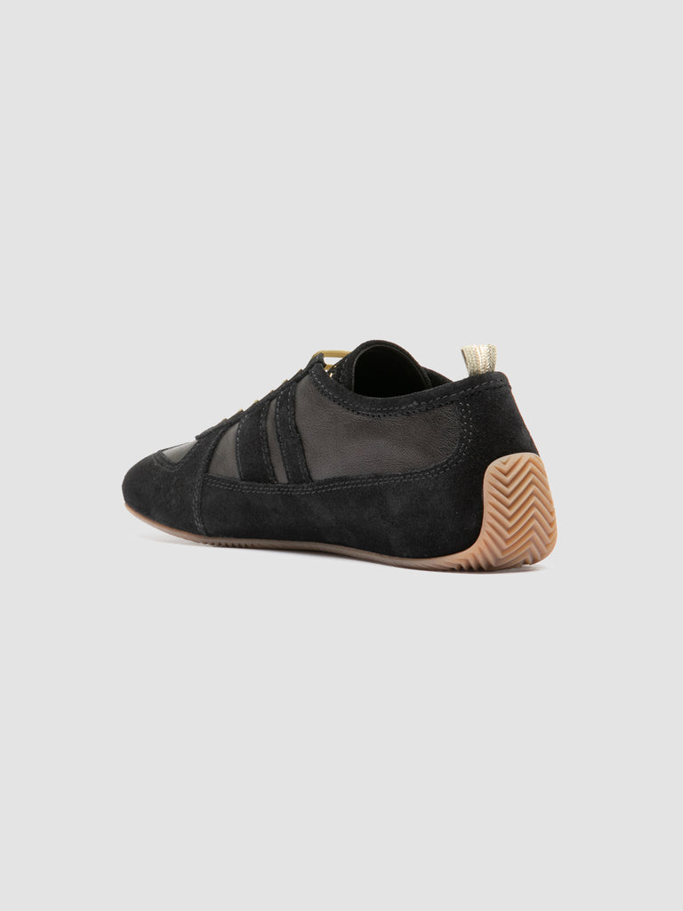SUBSIDE 102 - Black Leather and Suede Low-Top Sneakers