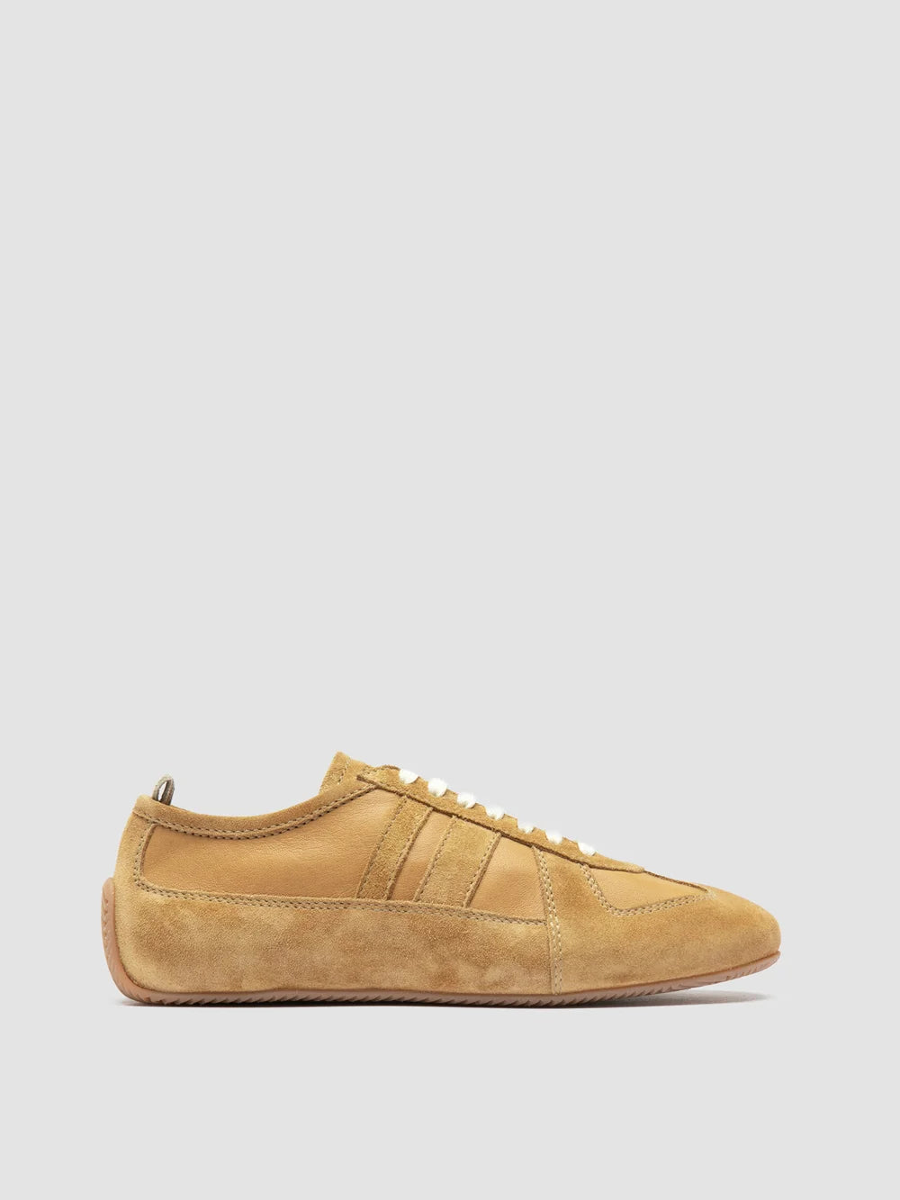SUBSIDE 102 - Camel Leather and Suede Low-Top Sneakers - image 1,side view