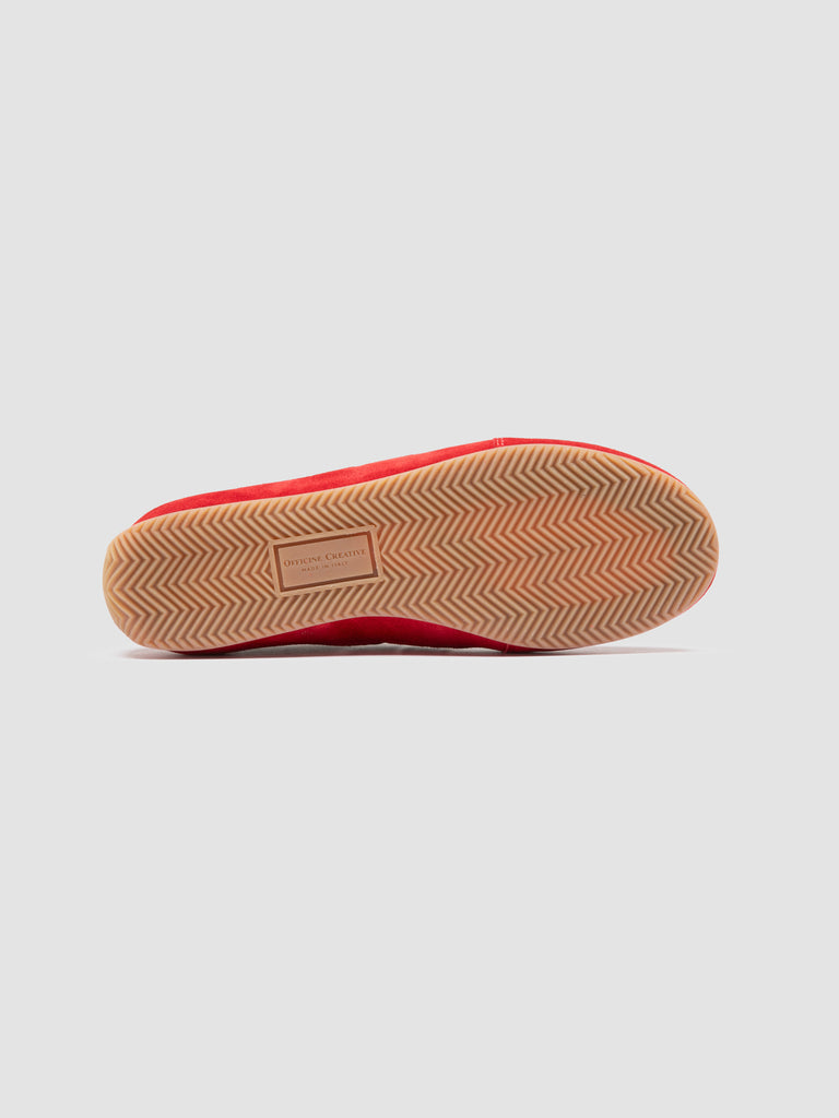 SUBSIDE 102 - Red Leather and Suede Low-Top Sneakers