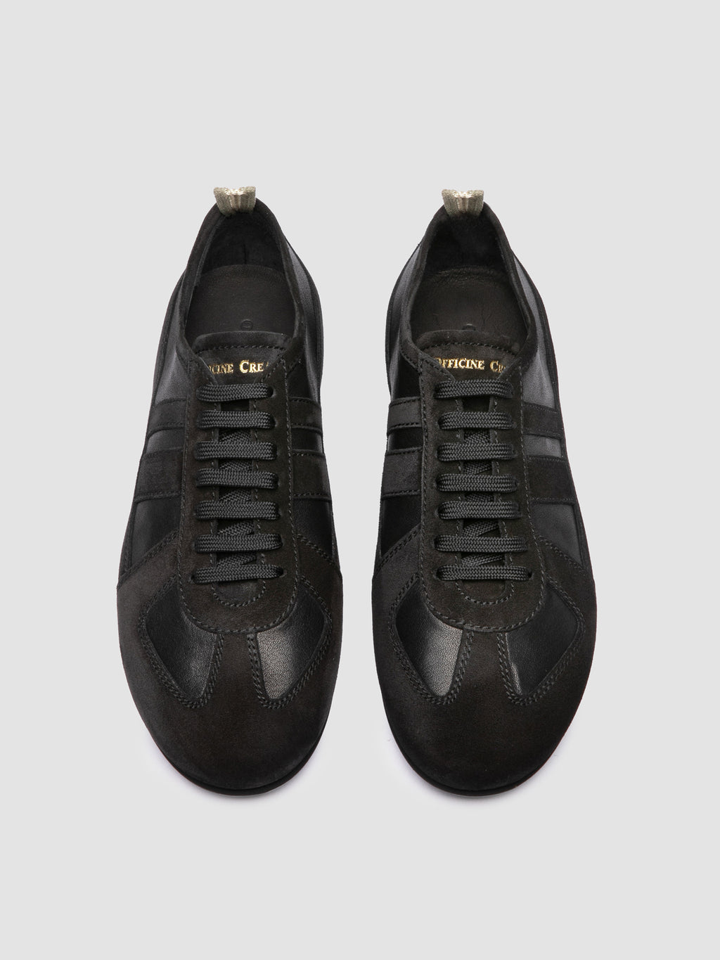 SUBSIDE 104_W - Sneaker Basse in Pelle e Pelle Scamosciata Nera - image 2,side view