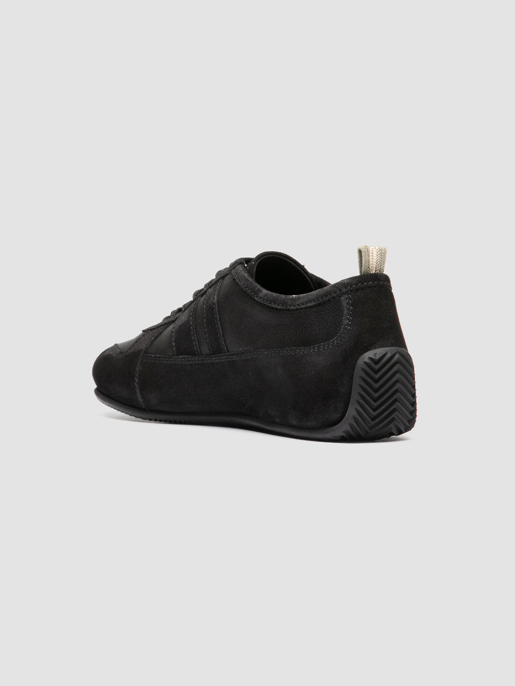 SUBSIDE 104_W - Sneaker Basse in Pelle e Pelle Scamosciata Nera - image 4,side view