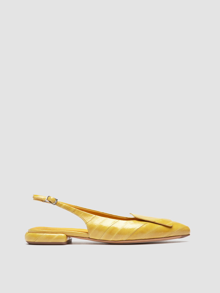 SUE 007 - Yellow Leather Slingback Sandals