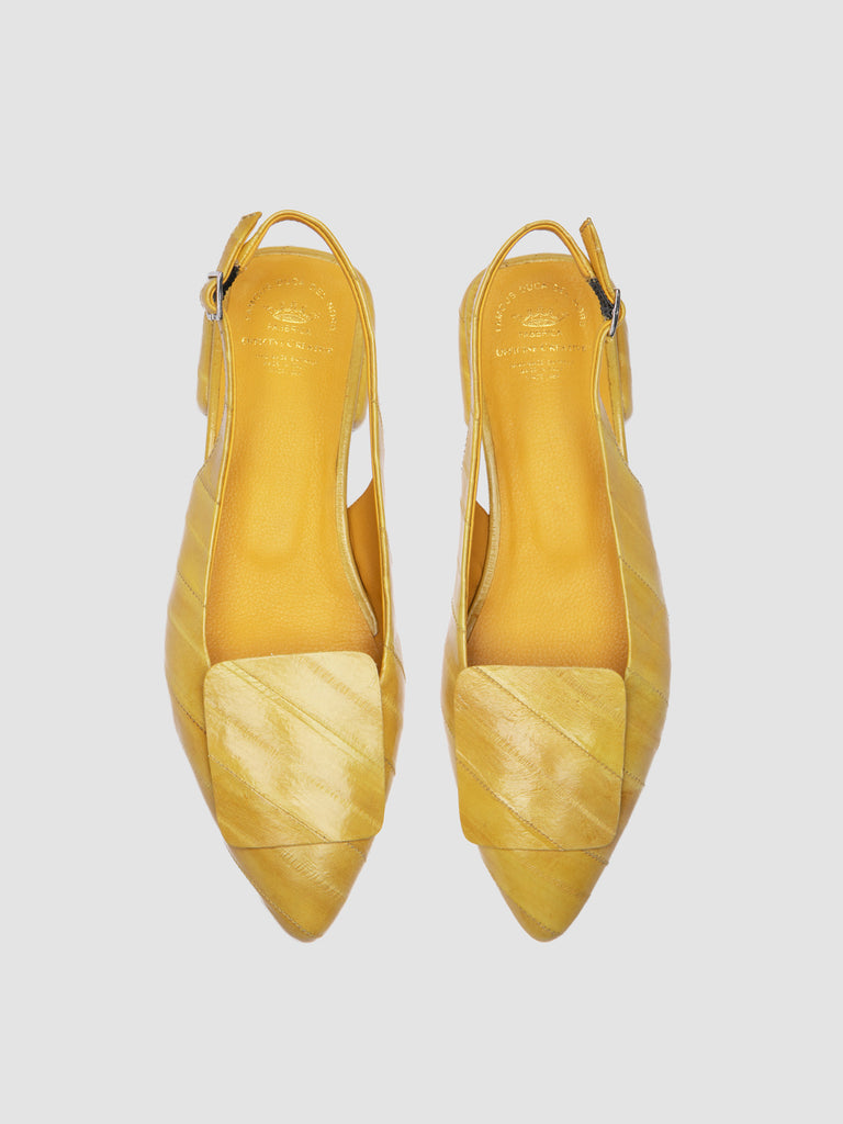 SUE 007 - Yellow Leather Slingback Sandals