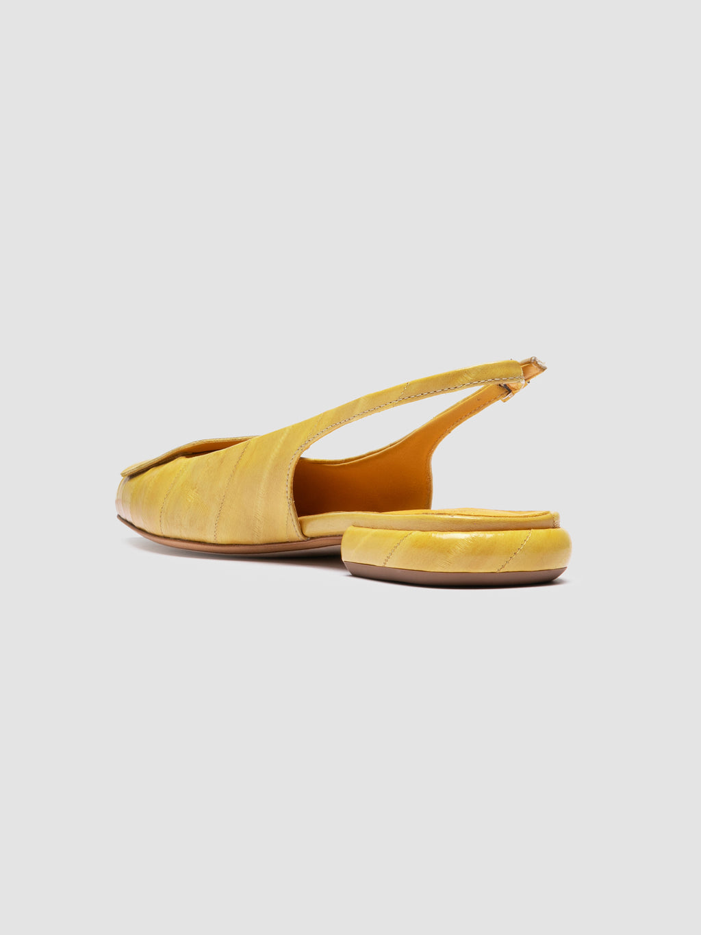 SUE 007 - Yellow Leather Slingback Sandals - image 4,side view