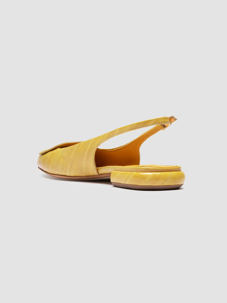 SUE 007 - Yellow Leather Slingback Sandals