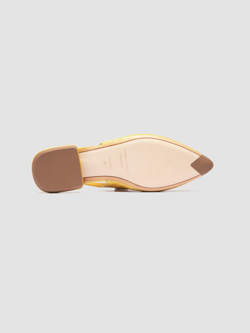 SUE 007 - Yellow Leather Slingback Sandals - image 5,side view