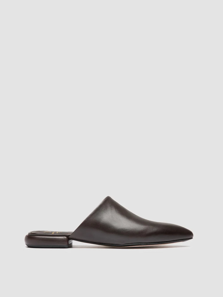 SUE 014 - Brown Leather Mule Sandals