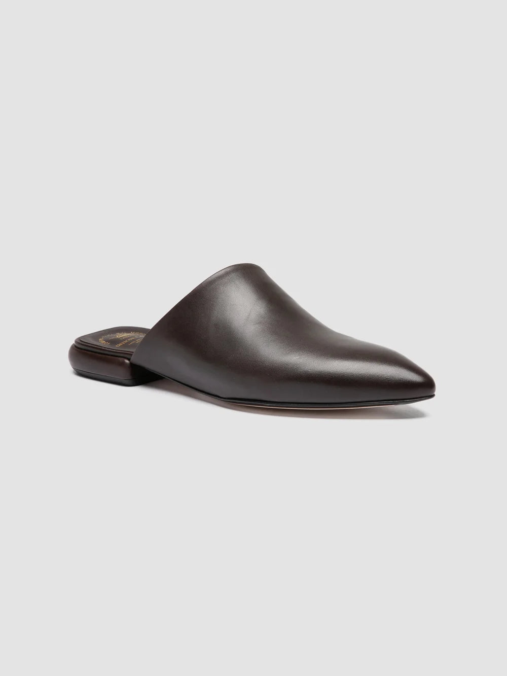SUE 014 - Brown Leather Mule Sandals - image 3,side view