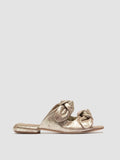 SUKI 006 - Gold Leather Slide Sandals - thumb image 1,side view