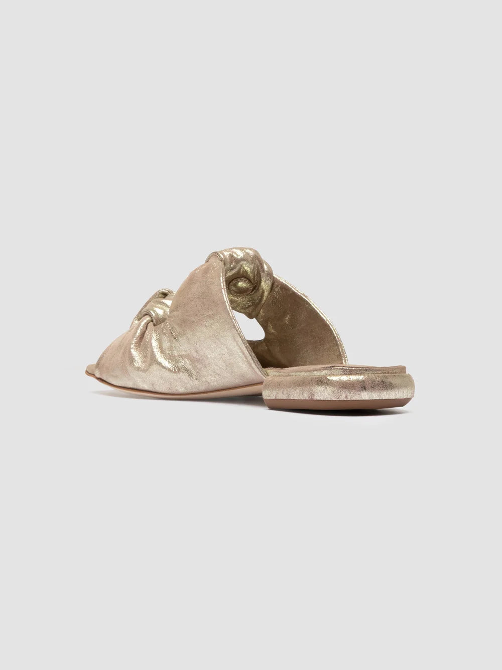 SUKI 006 - Gold Leather Slide Sandals - image 4,side view