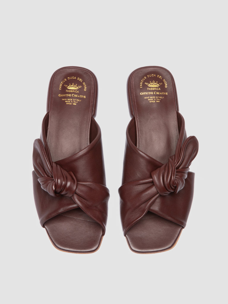 SUKI 007 - Burgundy Leather Slide Sandals