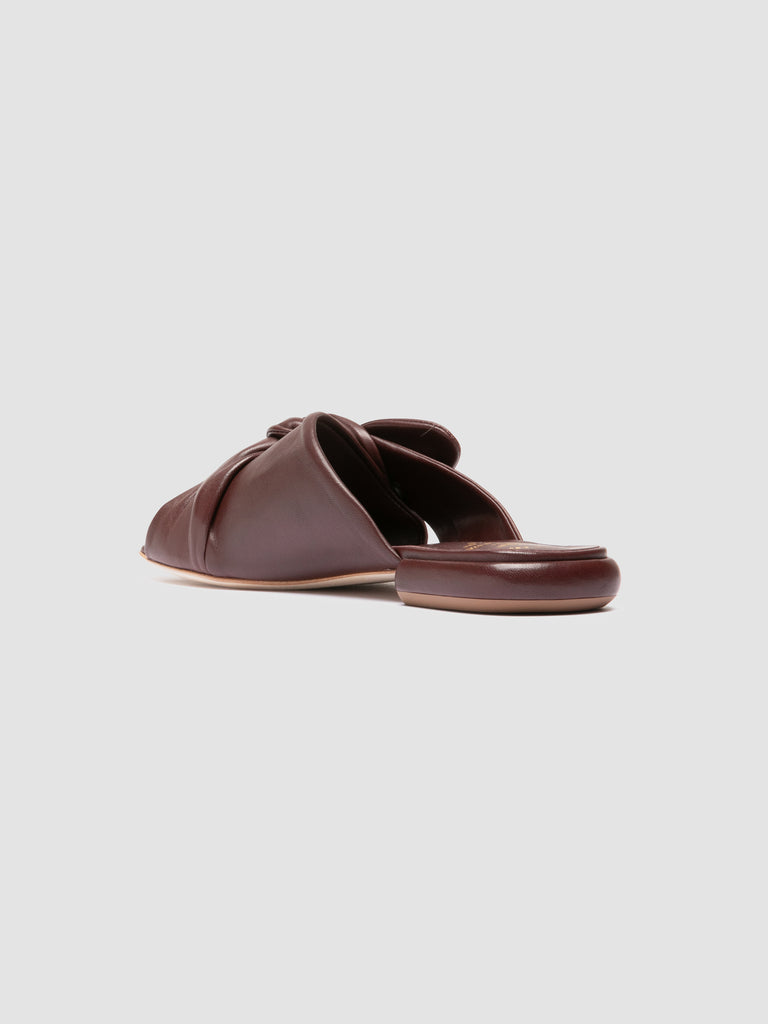 SUKI 007 - Burgundy Leather Slide Sandals