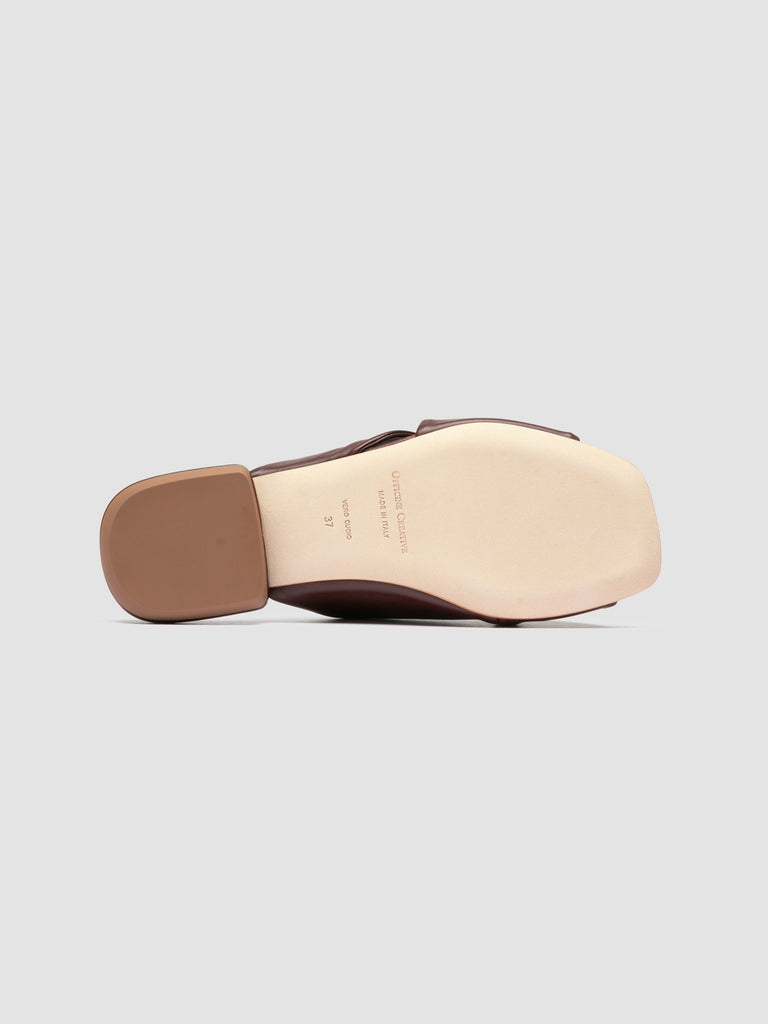 SUKI 007 - Burgundy Leather Slide Sandals