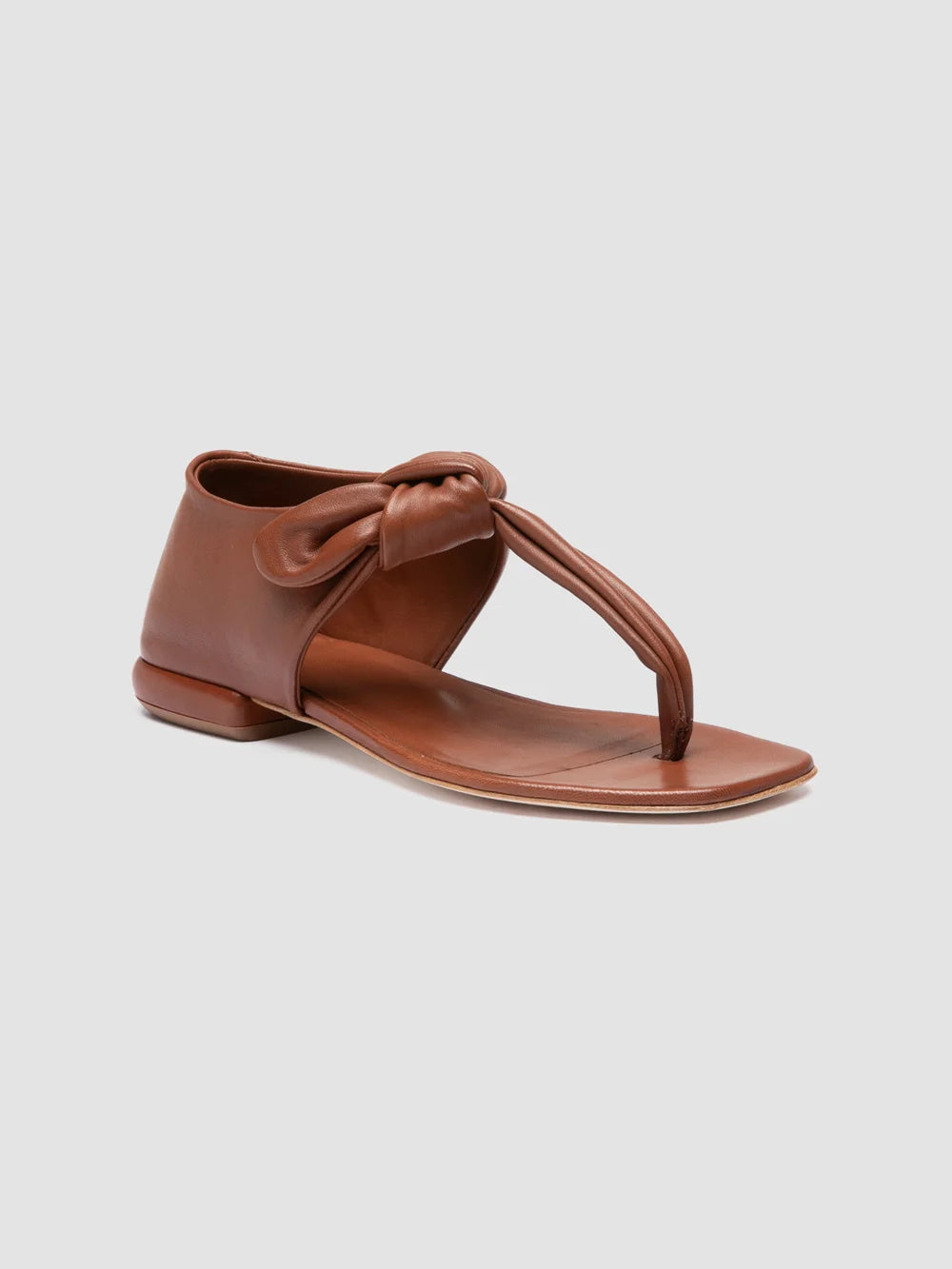 SUKI 008 - Sandali Infradito in Pelle Marrone - image 3,side view