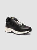 SUPURBIA 101 - Black Leather Low Top Sneakers - thumb image 3,side view