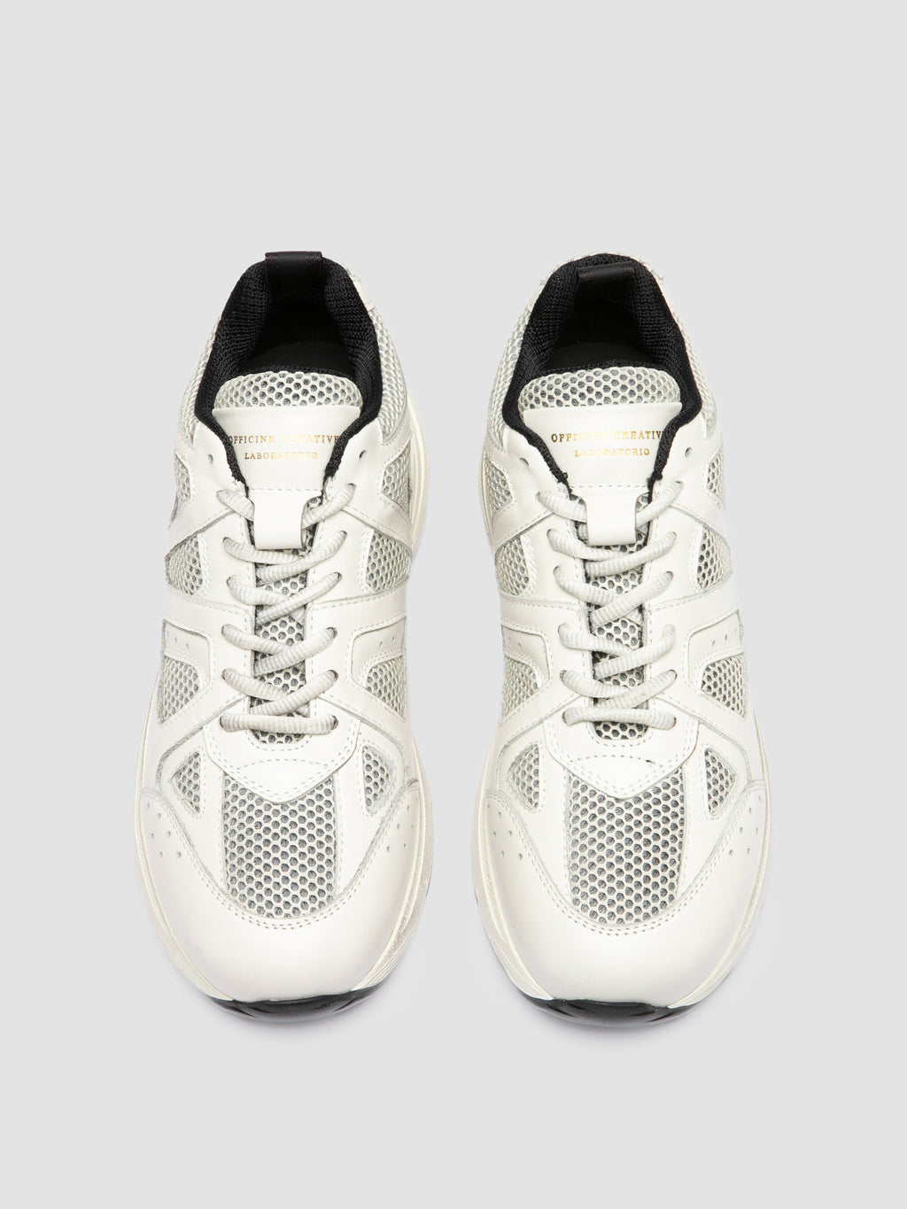 SUPURBIA 101 - White Leather & Mesh Low Top Sneakers