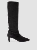 SUZY 006 - Black Suede Zipped Boots - thumb image 1,side view