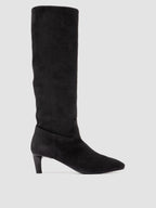 SUZY 006 - Black Suede Zipped Boots