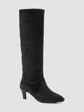 SUZY 006 - Black Suede Zipped Boots - thumb image 3,side view
