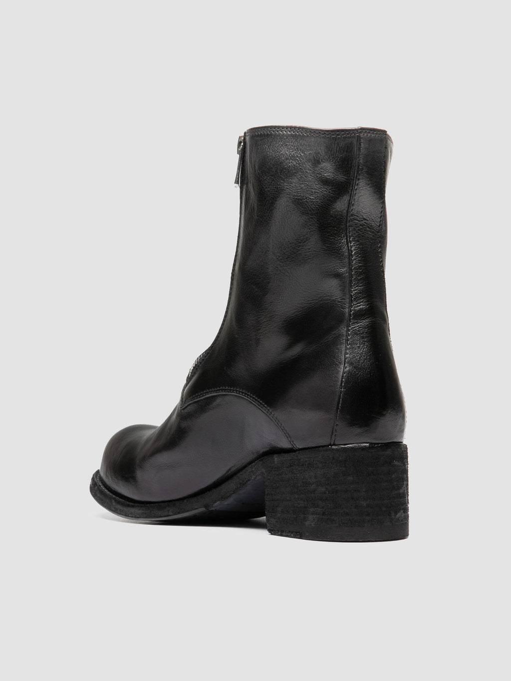 THUBBLE 105 - Black Leather Zip Boots - image 4,side view