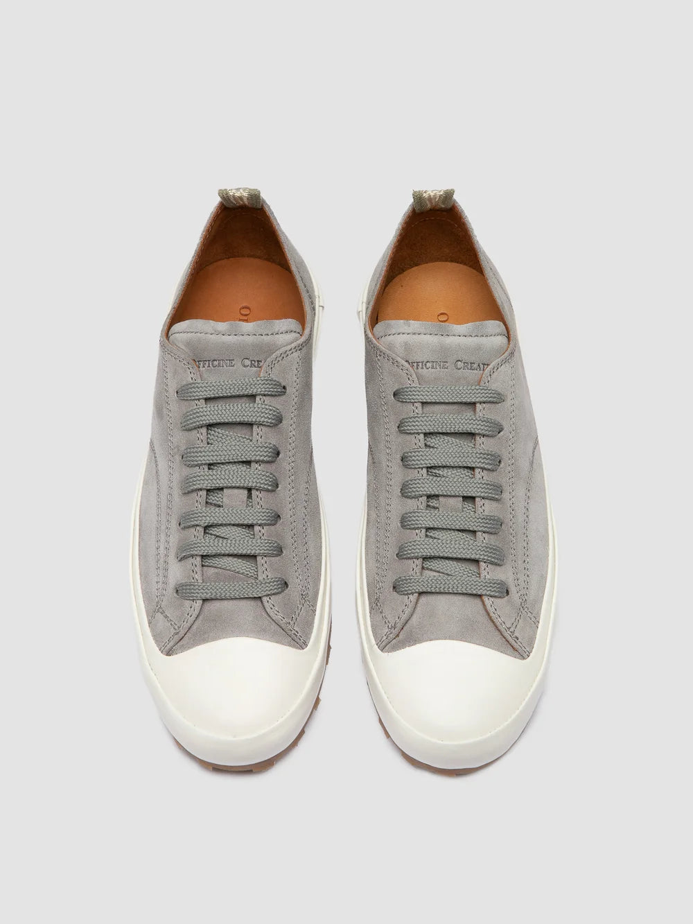 VULCAN 101 - Sneaker Basse in Pelle Scamosciata Grigia - image 2,side view