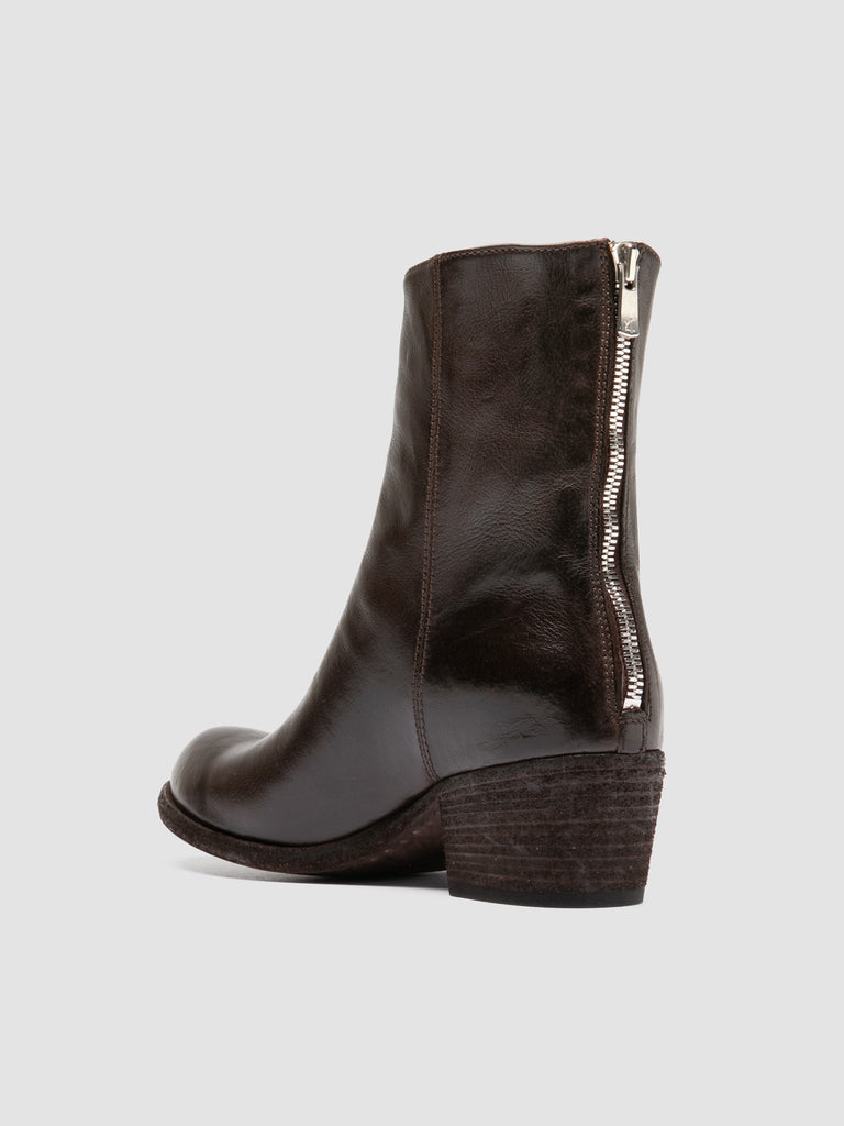 WADE 013 - Brown Leather Zipped Boots