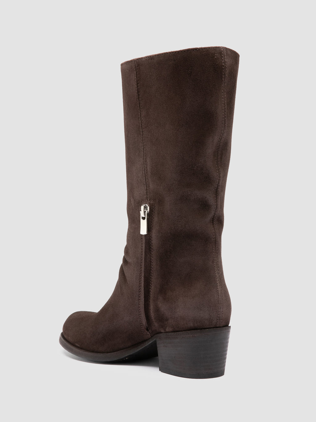 WADE 014 - Brown Suede Zip Boots - image 4,side view