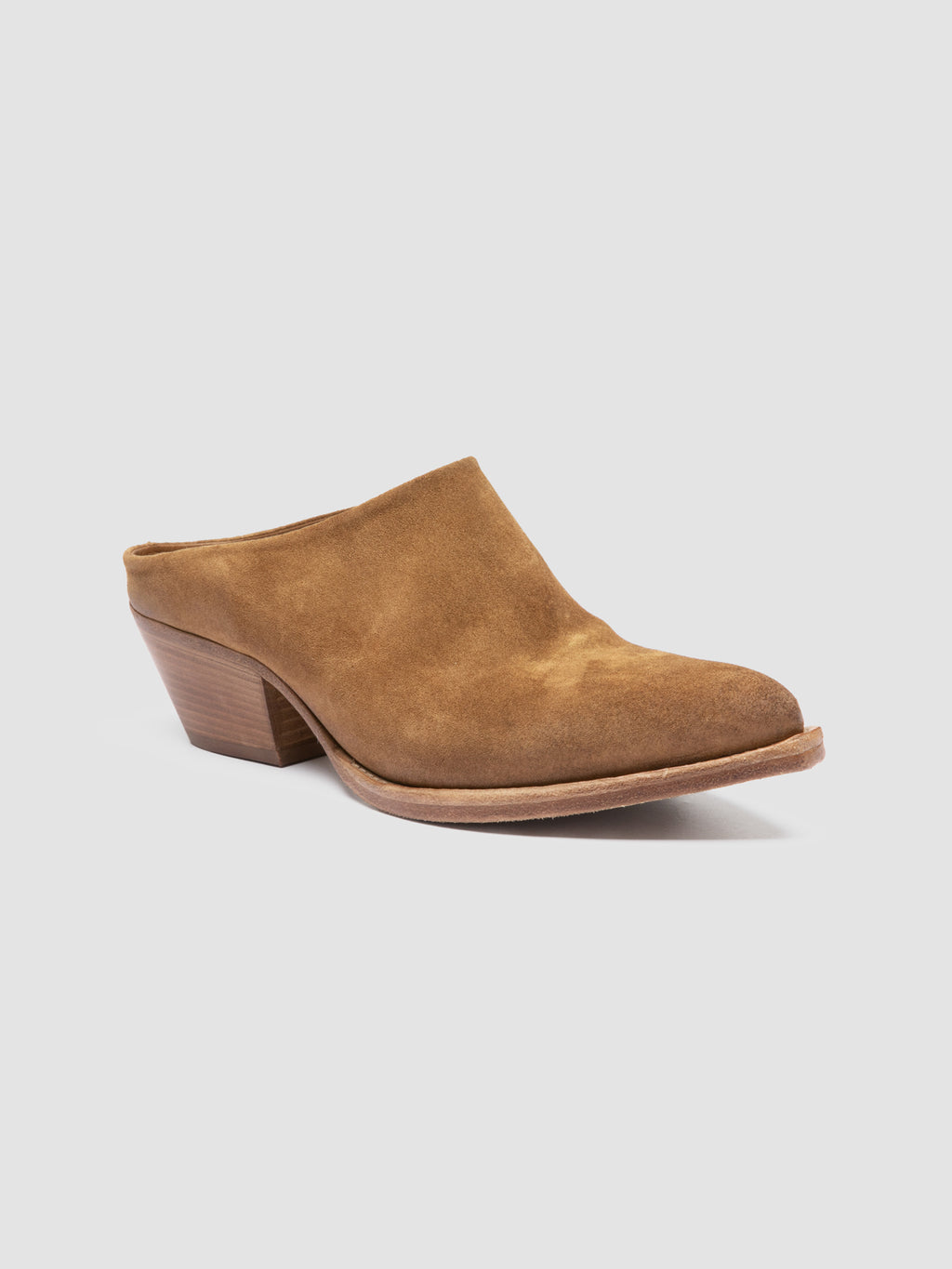 WANDA DD 101 - Sandali Mule in Pelle Scamosciata Marrone - image 3,side view