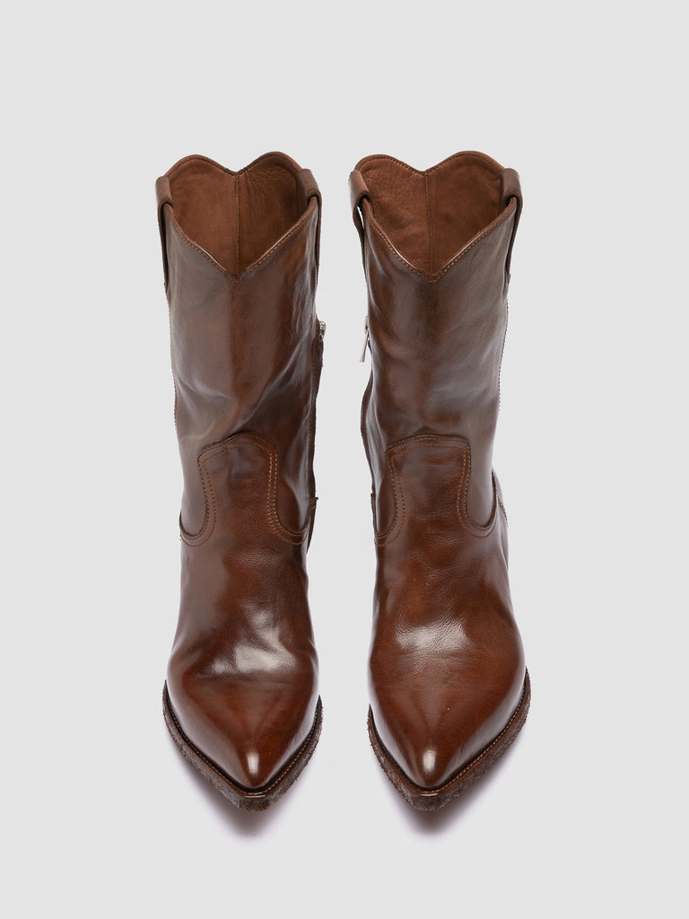 WANDA DD 110 - Brown Leather Zip Boots