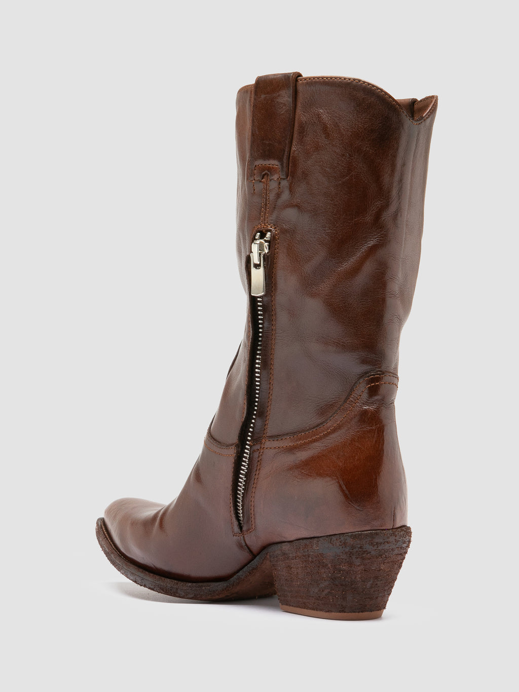 WANDA DD 110 - Braune Lederstiefel mit Reißverschluss - image 4,side view