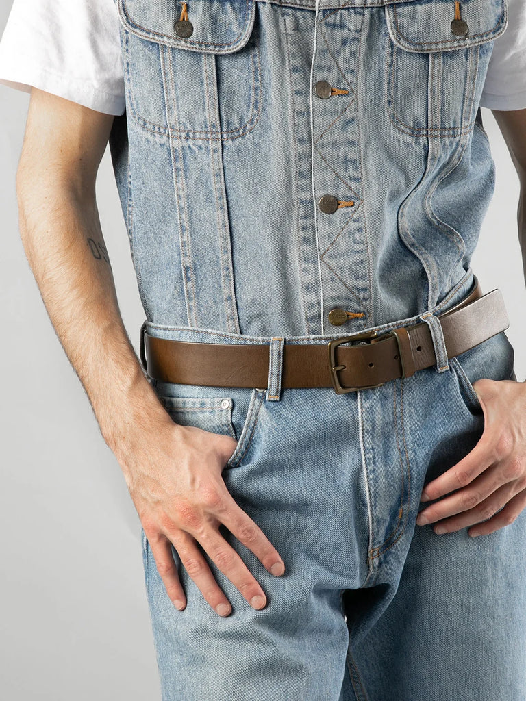 Men Brown Leather belt OC STRIP 22 Officine Creative - 5