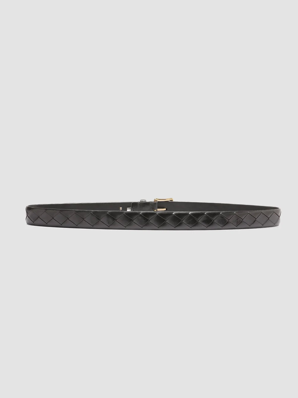 OC STRIP 29 - Schwarzer Gürtel aus gewebtem Leder - image 2,side view