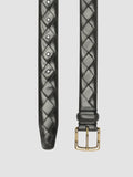 OC STRIP 29 - Schwarzer Gürtel aus gewebtem Leder - thumb image 4,side view