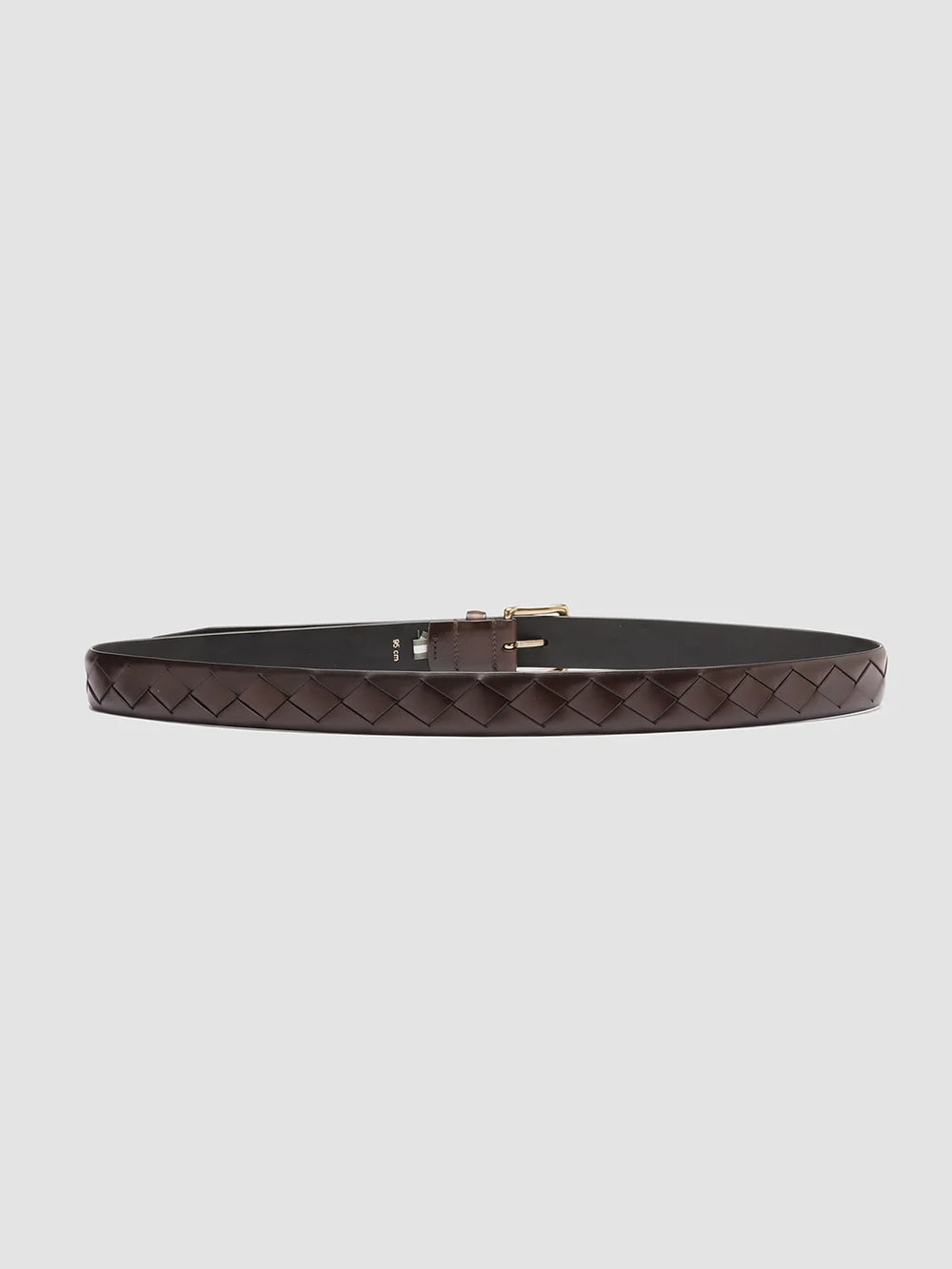OC STRIP 29 - Brauner Gürtel aus gewebtem Leder - image 2,side view