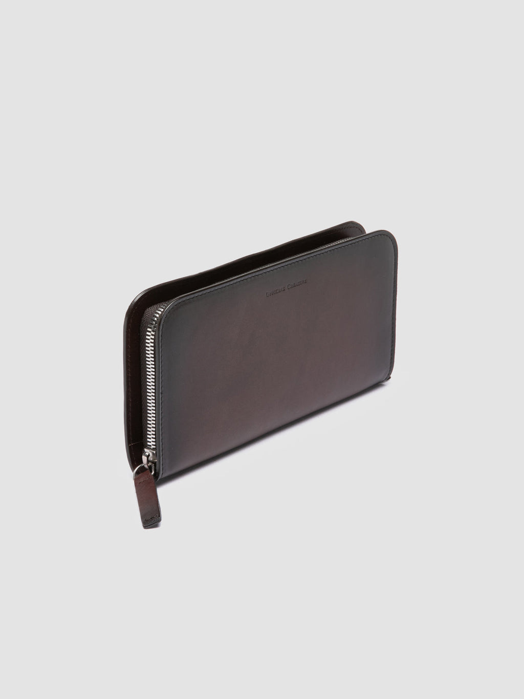 BERGE' 01 - Portafoglio con Zip in Pelle Marrone - image 3,side view