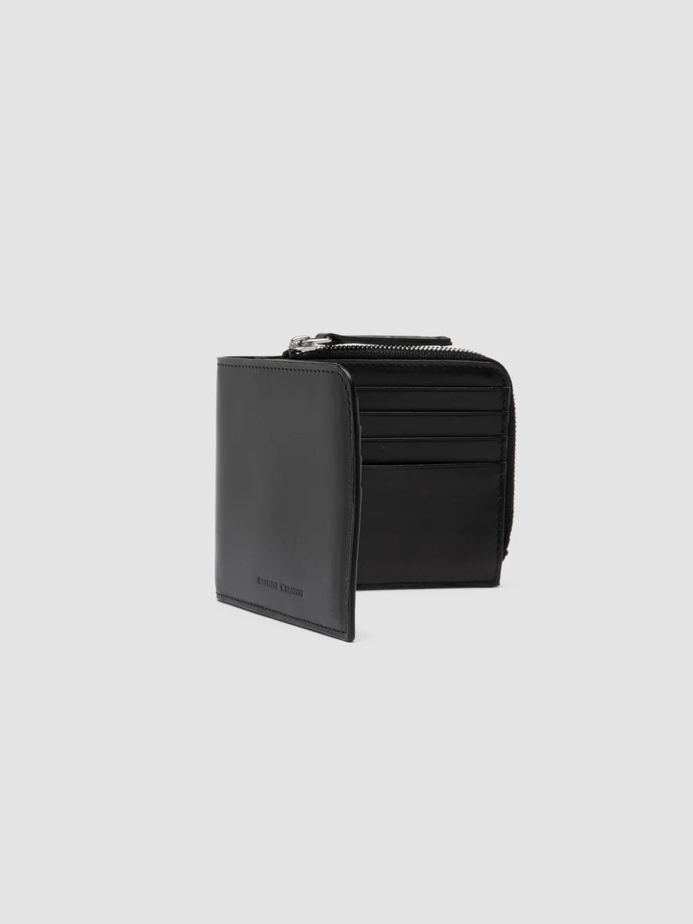 BERGE' 004 - Schwarze Brieftasche aus Leder - image 4,side view