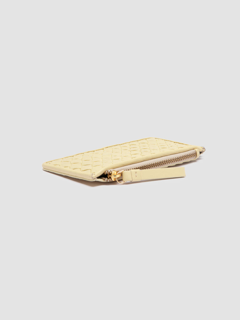 JULIET 103 - Ivory Woven Leather Card Holder