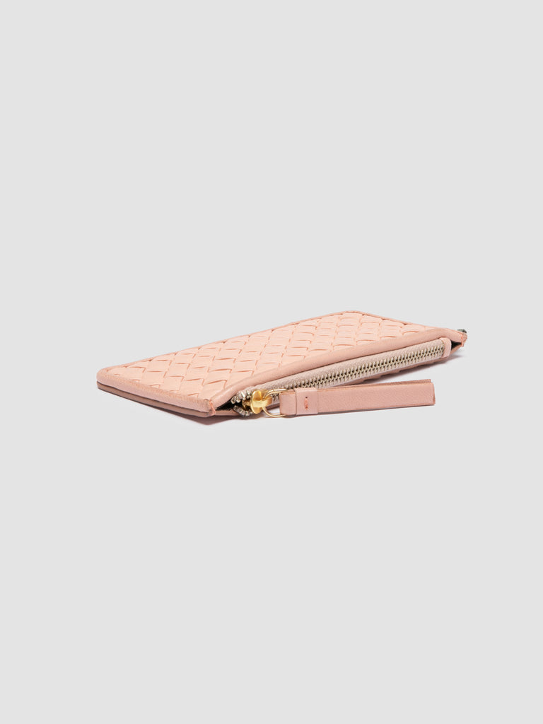 JULIET 103 - Rose Woven Leather Card Holder