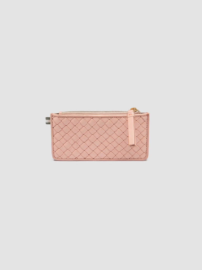 JULIET 103 - Rose Woven Leather Card Holder