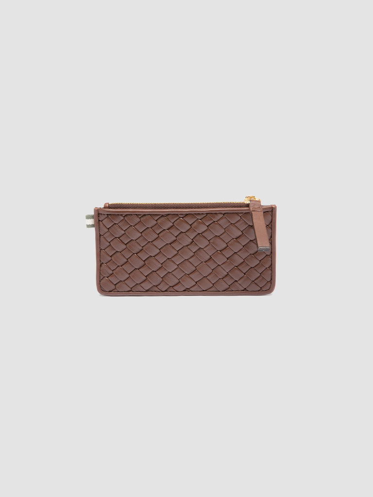 JULIET 103 - Brown Woven Leather Card Holder