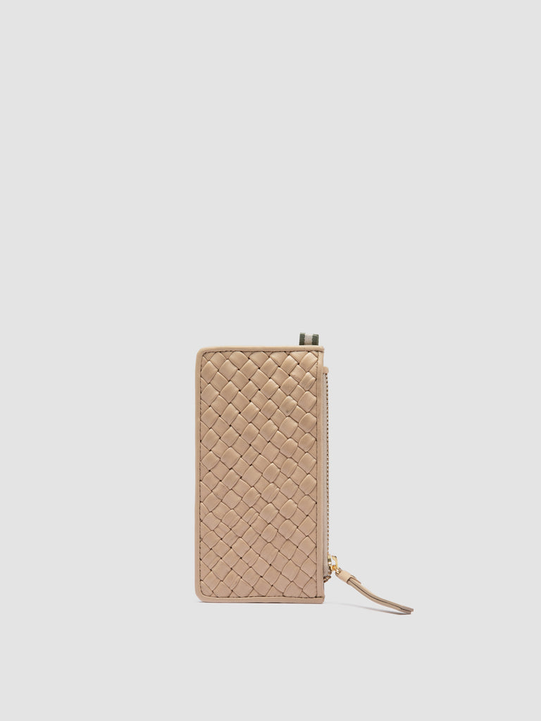 JULIET 103 - Beige Woven Leather Card Holder