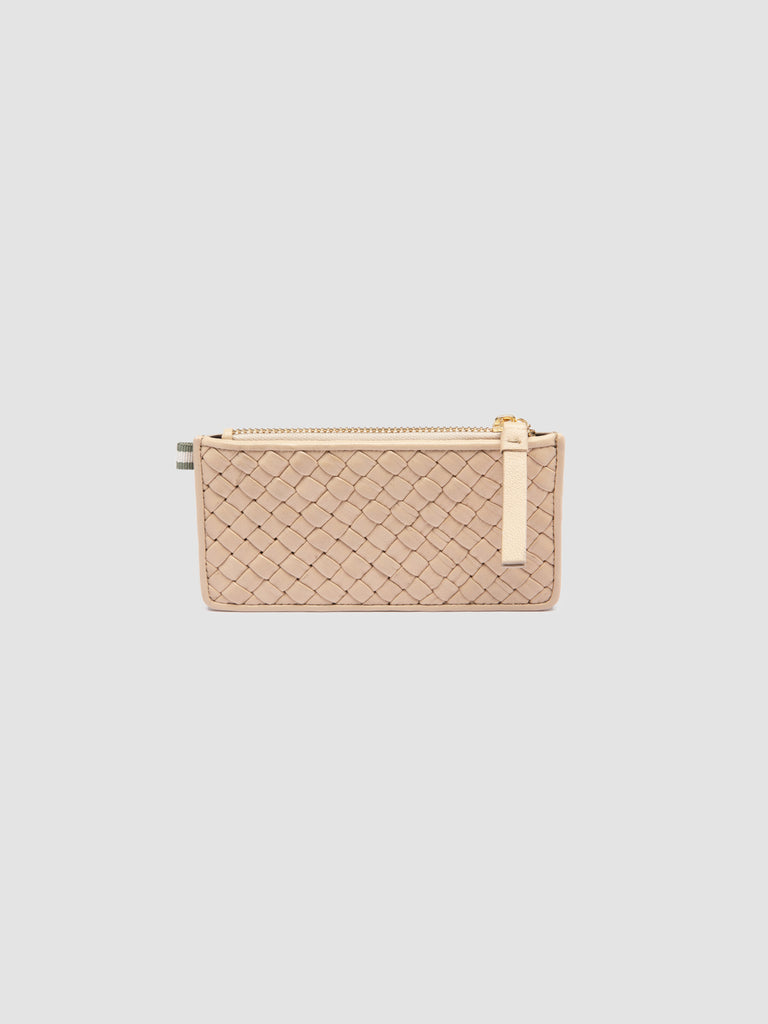 JULIET 103 - Beige Woven Leather Card Holder
