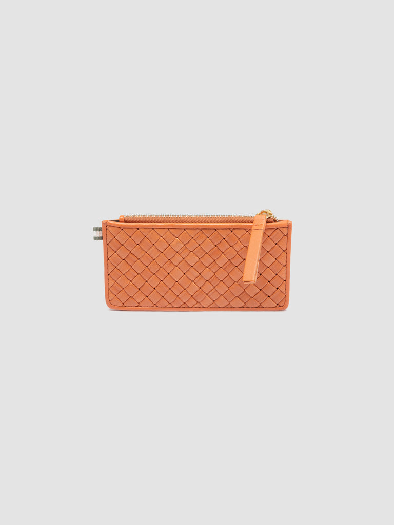 JULIET 103 - Orange Woven Leather Card Holder