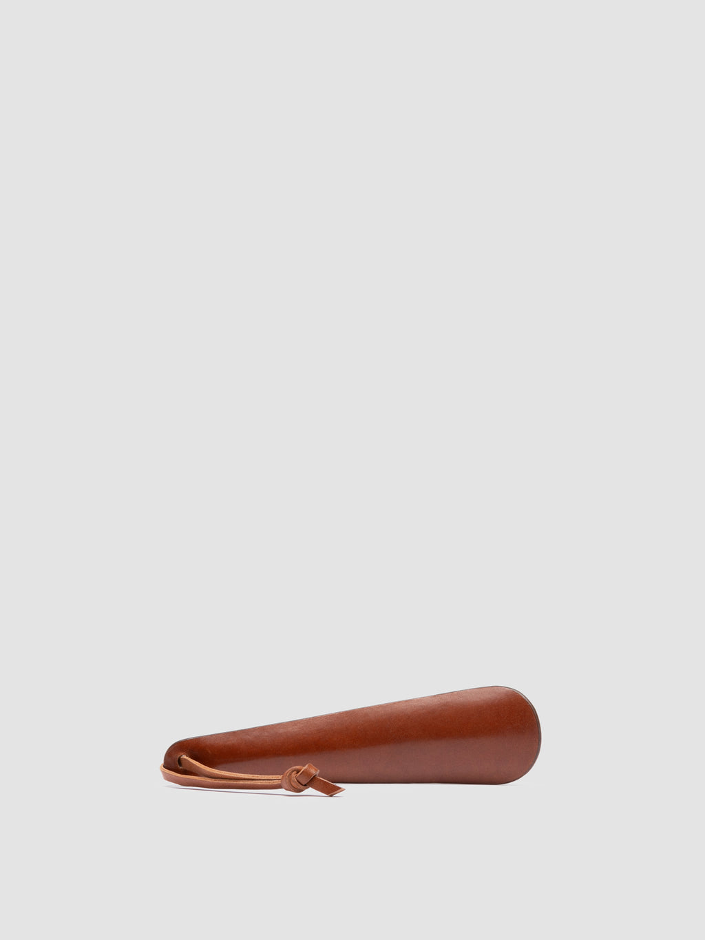 SMALL SHOEHORN - Brown Leather Shoe Horn - image 4,side view