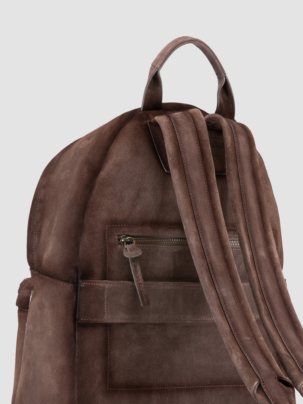 OC PACK 001 - Taupe Suede Backpack - image 6,side view