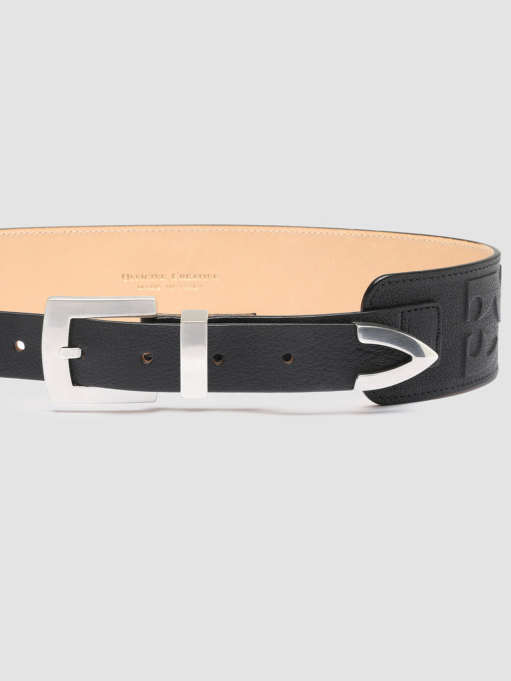 OC STRIP 16 3D Nero - Black Leather Belt Officine Creative - 2