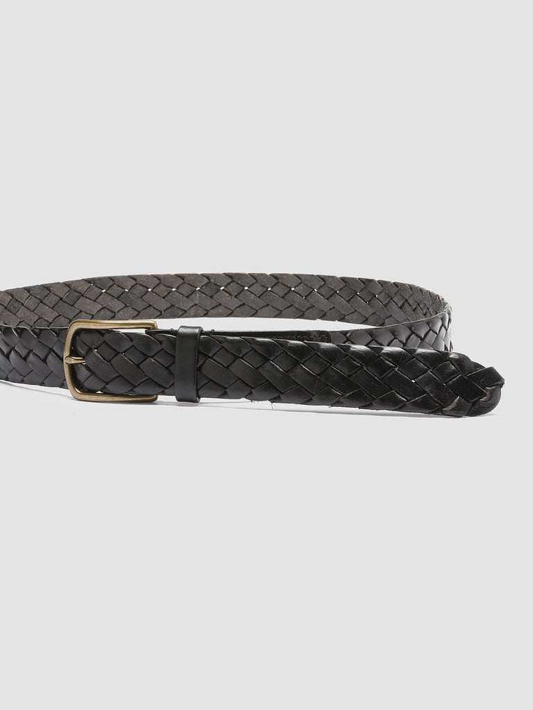 OC STRIP 21 - Black Woven Leather Belt Officine Creative - 4
