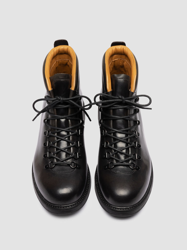 3164 07 - Grey Leather Lace Up Boots